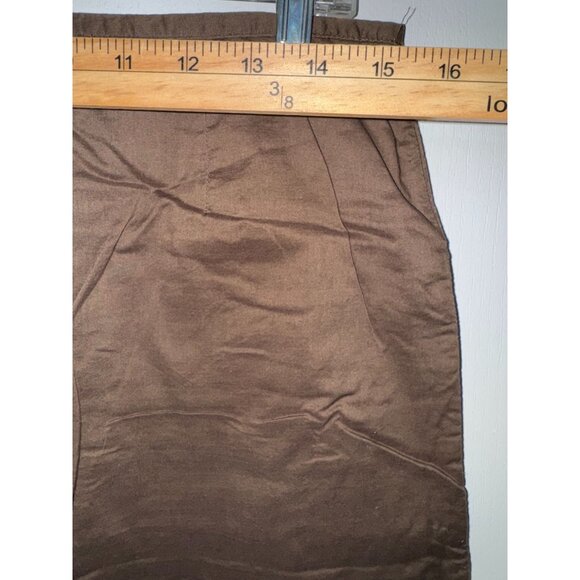 Brown Ruffled Hem A-Line Skirt By Old Navy 100% Cotton Size 8 Lightweight & Comf - Picture 6 of 7